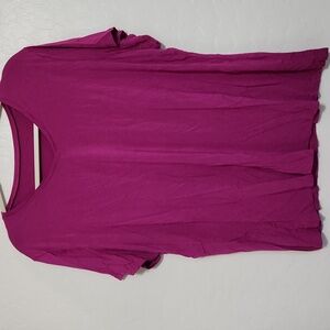Vibrant Purple V-Neck Short Sleeve Top
